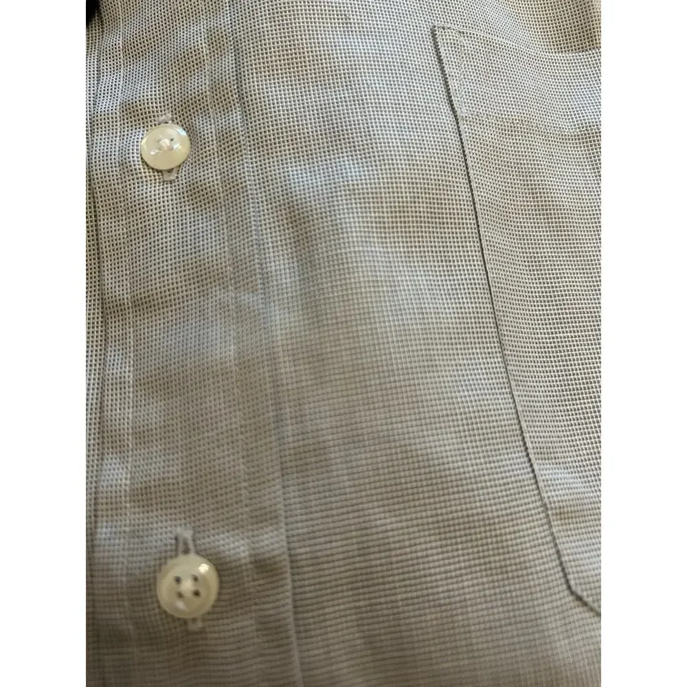 NWT hart schaffner marx Men’s Long Sleeve dress shirt Green Micro Chest Sz 17-33